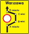 Znaki uzupełniające - Objazd w związku z zamknięciem drogi F-8