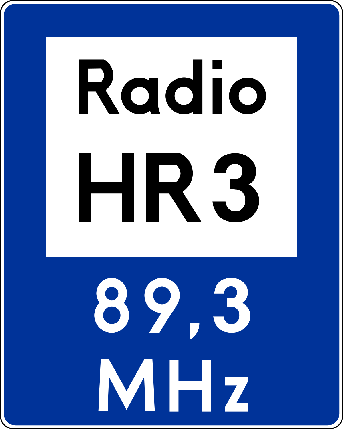 Znaki informacyjne - Informacja radiowa o ruchu drogowym D-34a
