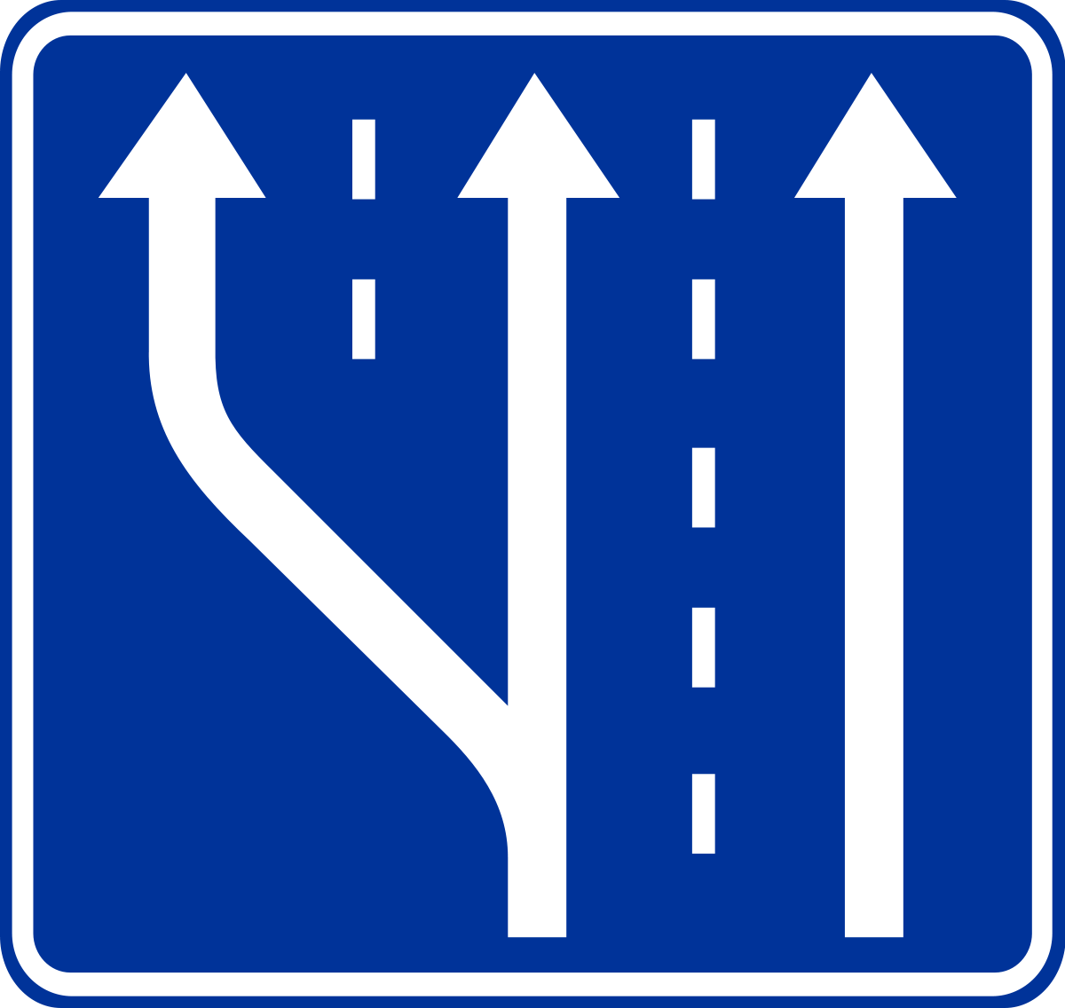 Znaki informacyjne - Początek pasa ruchu D-13a