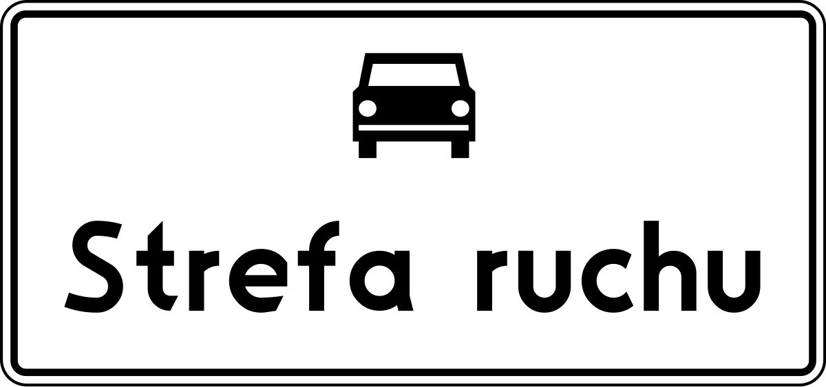 Znaki informacyjne - strefa ruchu D-52