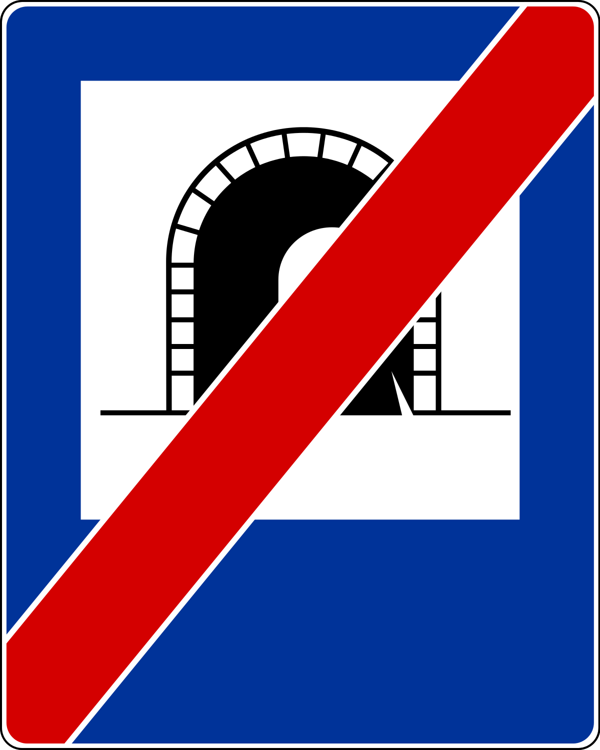 Znaki informacyjne - Koniec tunelu D-38