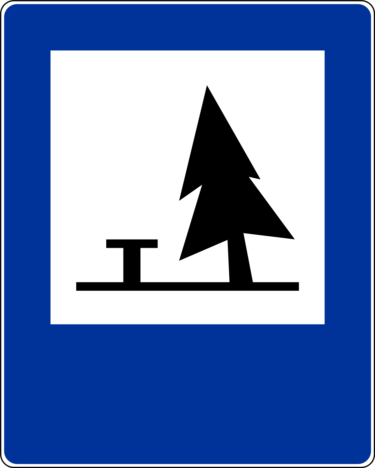 Znaki informacyjne - Pole biwakowe D-32