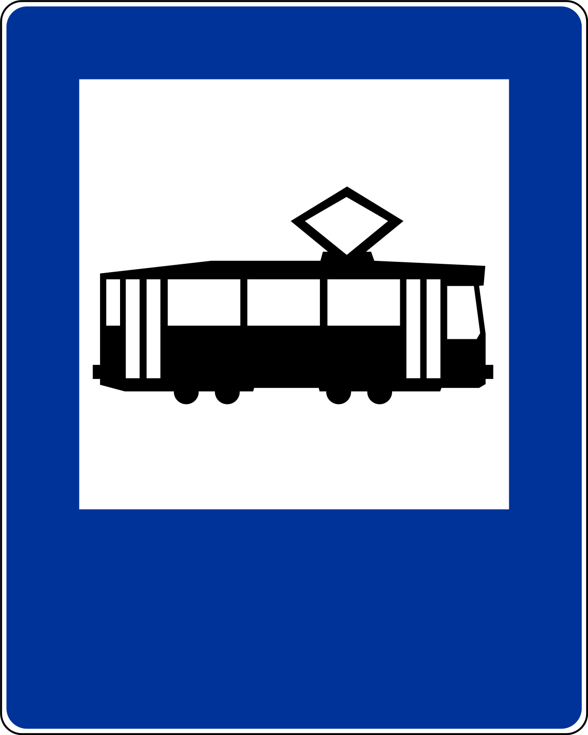 Znaki informacyjne - Przystanek tramwajowy D-17