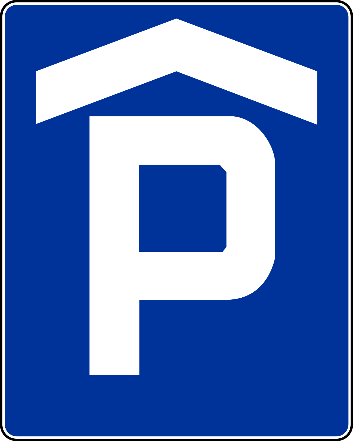 Znaki informacyjne - Parking zadaszony D-18b