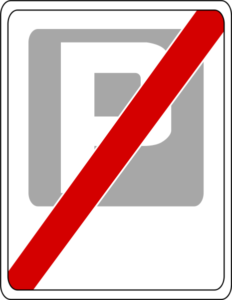 Znaki informacyjne - Koniec strefy parkowania D-45