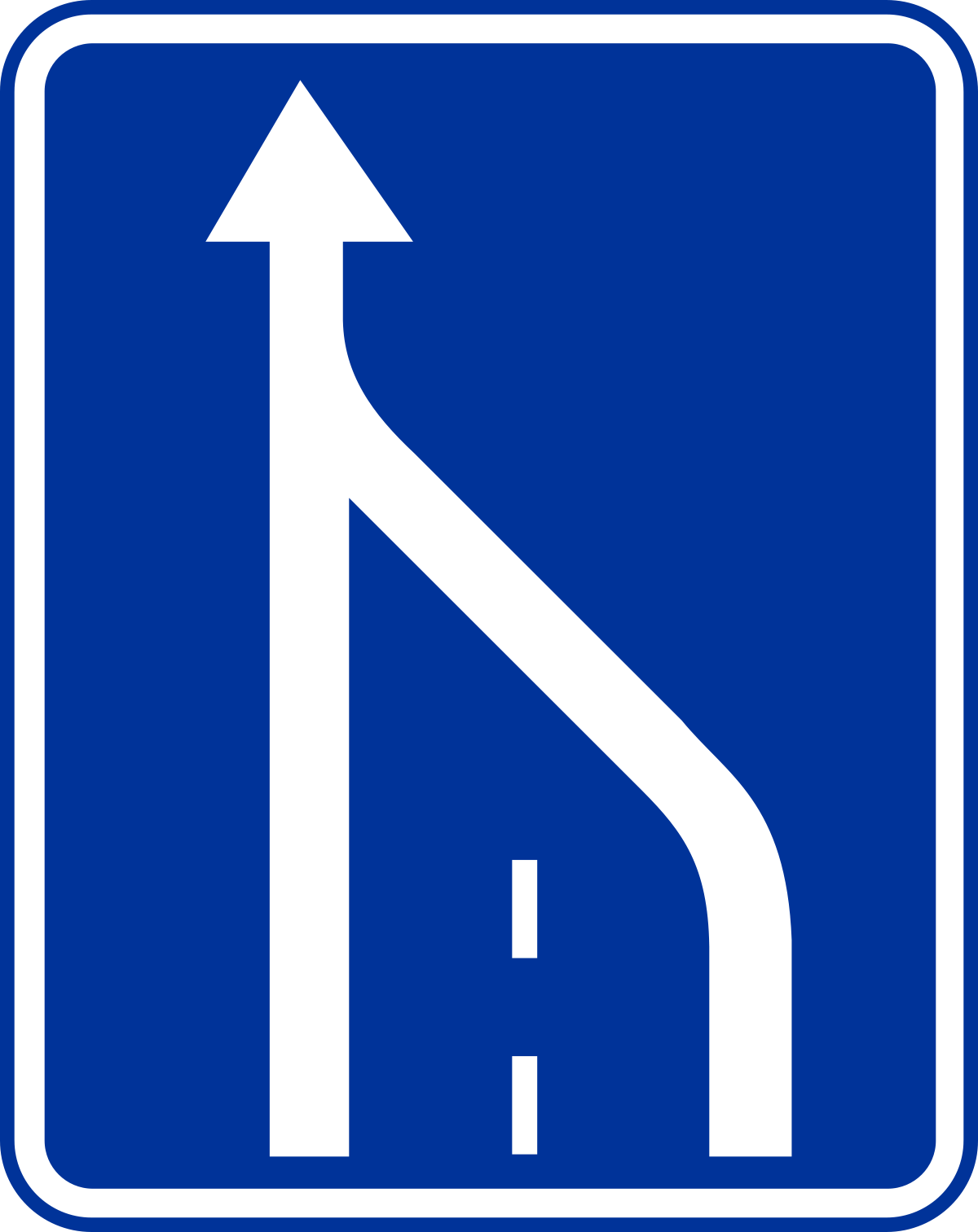 Znaki informacyjne - Koniec pasa ruchu D-14