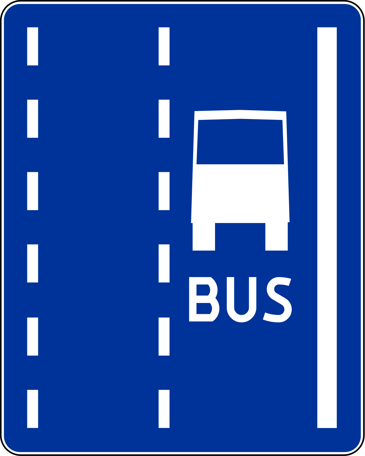 Znaki informacyjne - Pas ruchu dla autobusów D-12